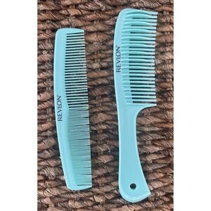 VINTAGE REVLON 2 Piece COMB SET Mint‎ Green 1990's Excellent Condition Clean